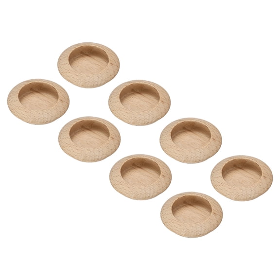 Uxcell 6pcs Wood Recessed Concealed Handle 4.72"x1.57"x0.59" Door Pulls Oval