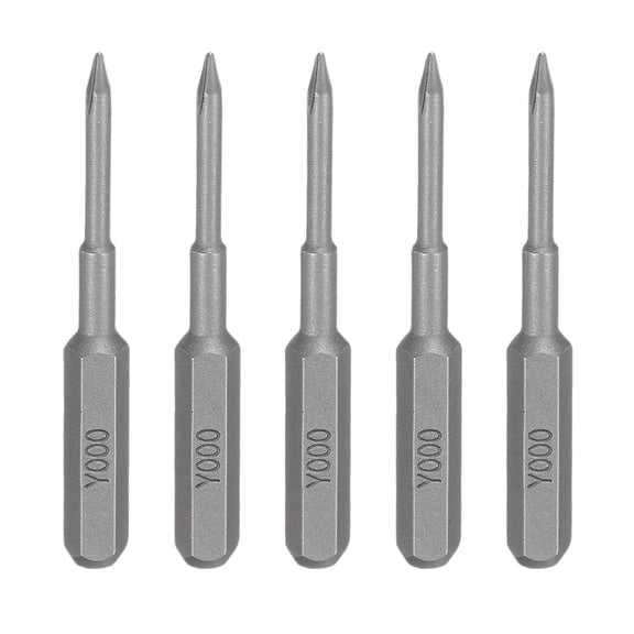 Uxcell 6pcs Y000 Tri Wings Screwdriver Bit 5/32" Hex Shank 35mm/1.38" Length Magnetic 3 Point Y-Shaped Head S2 Steel Screw Driver Bit for Precision Repair