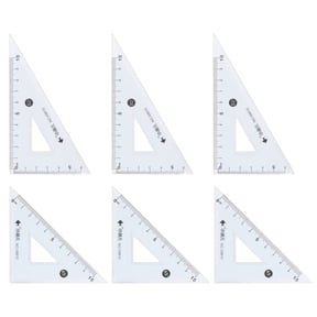 Uxcell 6piece Triangle Ruler Square Set 10cm 30/60 and 45/90 Degrees Measuring Tools, Blue