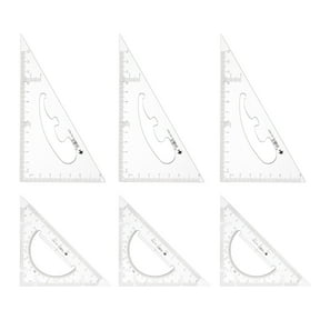 Uxcell 6piece Triangle Ruler Square Set 13cm, 12cm 30/60 and 45/90 Degrees Measuring Tools, Transparent