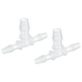 thumbnail image 1 of Uxcell 6x10x6mm OD PP Reducing Barb Hose Fitting Tee T Shape 3 Way Pipe Connector, Translucent 2 Pack, 1 of 5