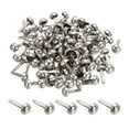 thumbnail image 1 of Uxcell 6x12mm Mini Brads Round Paper Fasteners for Art Crafting, Silver Tone 200pack, 1 of 5