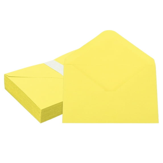 Uxcell Invitation Envelopes, Greeting Card Envelopes Flat-Flap for Mailing Weddings and Birthdays Lemon Color