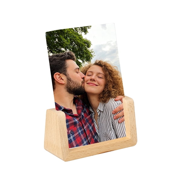 Uxcell 6x4 Inch Wooden Photo Frames with Base, Vertical Rustic Wooden Picture Frames Acrylic Glass Covers for Home Decor Tabletop Desktop Display Menu Holder, Wood Color