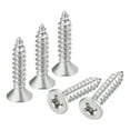 thumbnail image 1 of Uxcell #6x5/8" Wood Screws, 50 Pack Flat Head Phillips Self Tapping Screws 304 Stainless Steel Metal Screws, 1 of 5