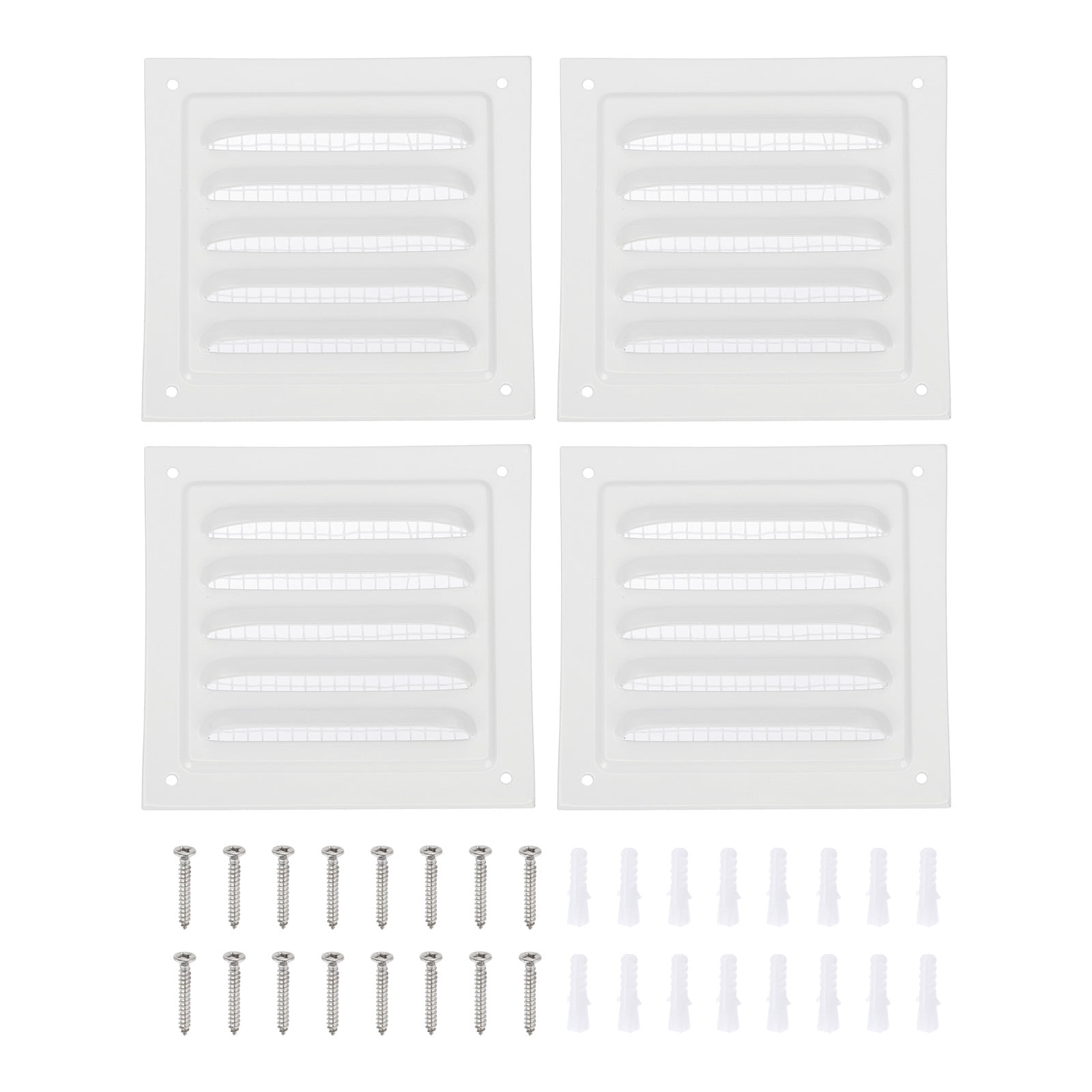 Uxcell 6x6" Gable Vent Cover, Aluminum Alloy Rectangular Floor Air Vent Covers Metal Soffit ...