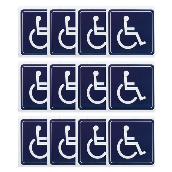 Uxcell 6x6 Inch Handicap Sign Stickers, Vinyl Accessible Sign Disabled Symbol Weatherproof for Wheelchair Person 12Pcs