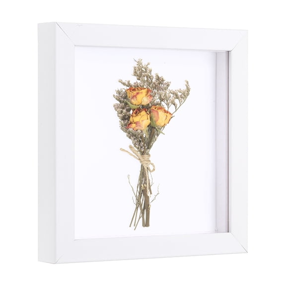 Uxcell 6x6 Inch Shadow Box Display Frame, 2cm Deep Photo Shadow Box Plastic Display Case Wall Mount & Tabletop Display for DIY Photos Flowers Memorabilia Wedding Birthday, White