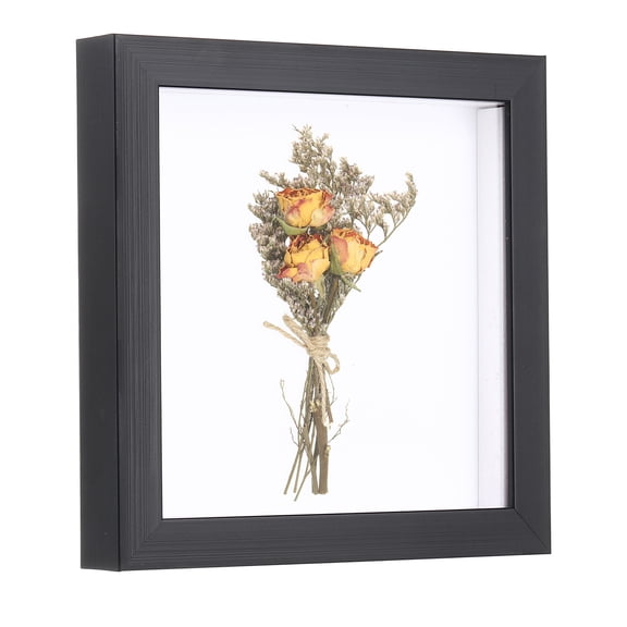 Uxcell 6x6 Inch Shadow Box Display Frame, 2cm Deep Photo Shadow Box Plastic Display Case Wall Mount & Tabletop Display for DIY Photos Flowers Memorabilia Wedding Birthday, Black