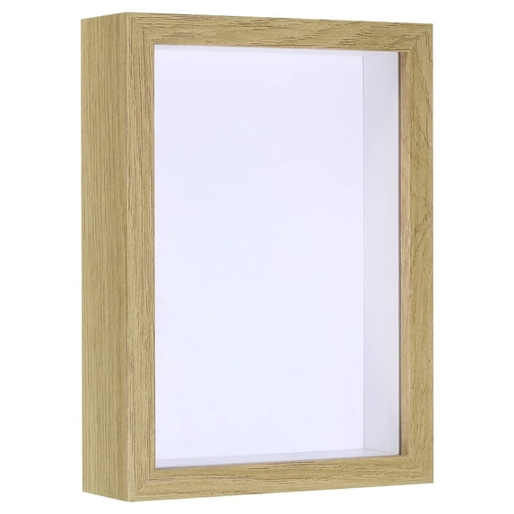 Uxcell 6x8 Shadow Box Frame Wooden Dried Flower Photo Frame Floating Photo Frame Natural Color
