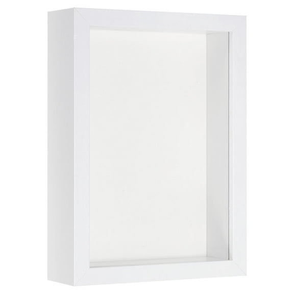 Uxcell 6x8 Shadow Box Frame Wooden Dried Flower Photo Frame Floating Photo Frame White
