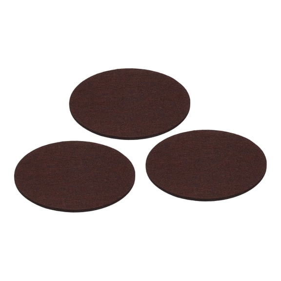 Uxcell 7.1" Diameter Adhesive Non-Slip Backed Felt, 3 Pcs 5mm Thickness, Brown