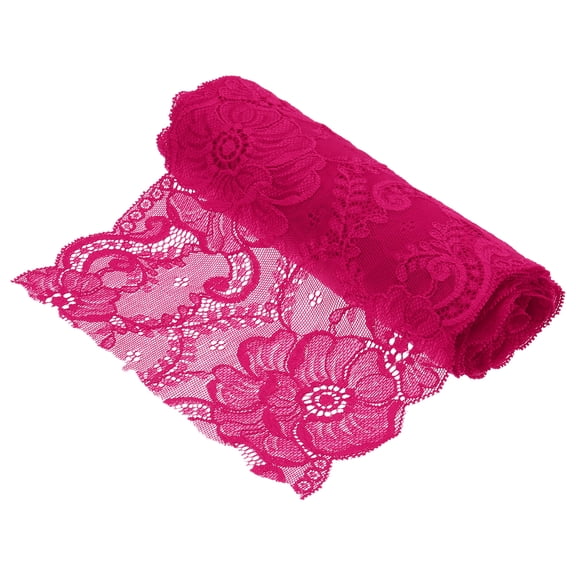 Uxcell 7.1 Inch Wide 2 Yard Lace Ribbon Floral Pattern Rose Red Lace Trim Ribbon for DIY Crafts, Gift Wrapping, Bouquets, Wedding Decor, and Sewing Making