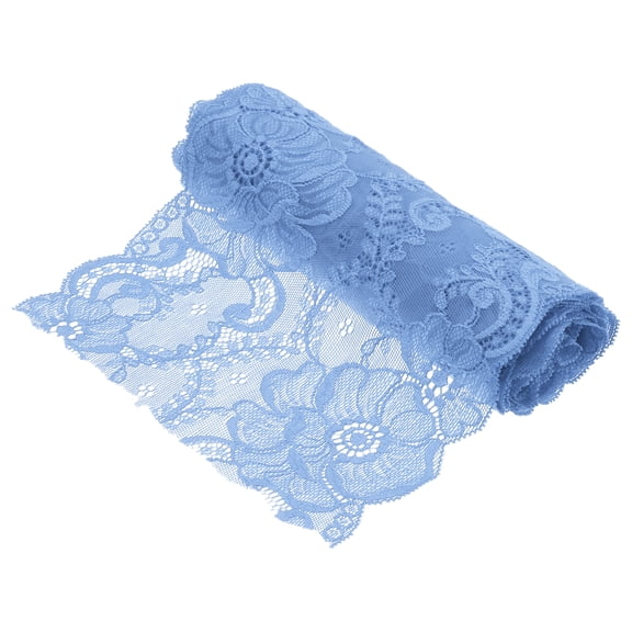 Uxcell 7.1 Inch Wide 2 Yard Lace Ribbon Floral Pattern Sky Blue Lace Trim Ribbon for DIY Crafts, Gift Wrapping, Bouquets, Wedding Decor, and Sewing Making