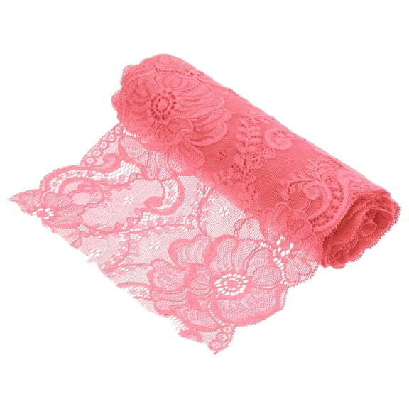 Uxcell 7.1 Inch Wide 2 Yard Lace Ribbon Floral Pattern Watermelon Red Lace Trim Ribbon for DIY Crafts, Gift Wrapping, Bouquets, Wedding Decor, and Sewing Making