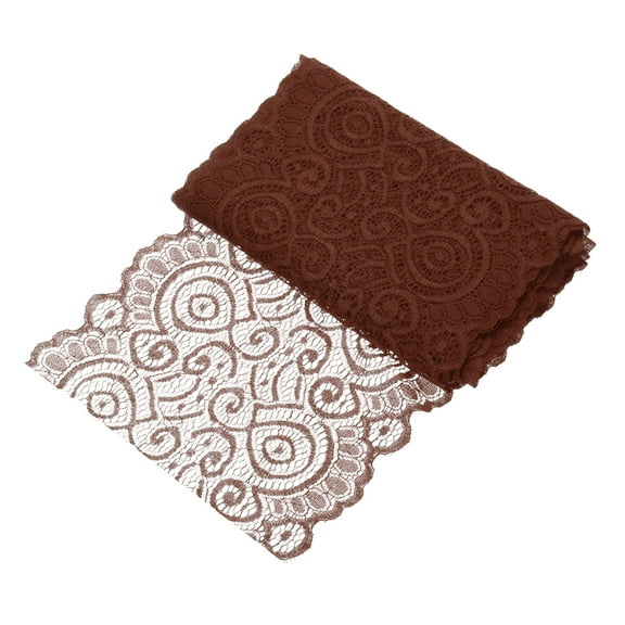 Uxcell 7.1 Inch Wide 5 Yard Lace Ribbon Floral Pattern Dark Coffee Lace Trim Ribbon for Sewing Making