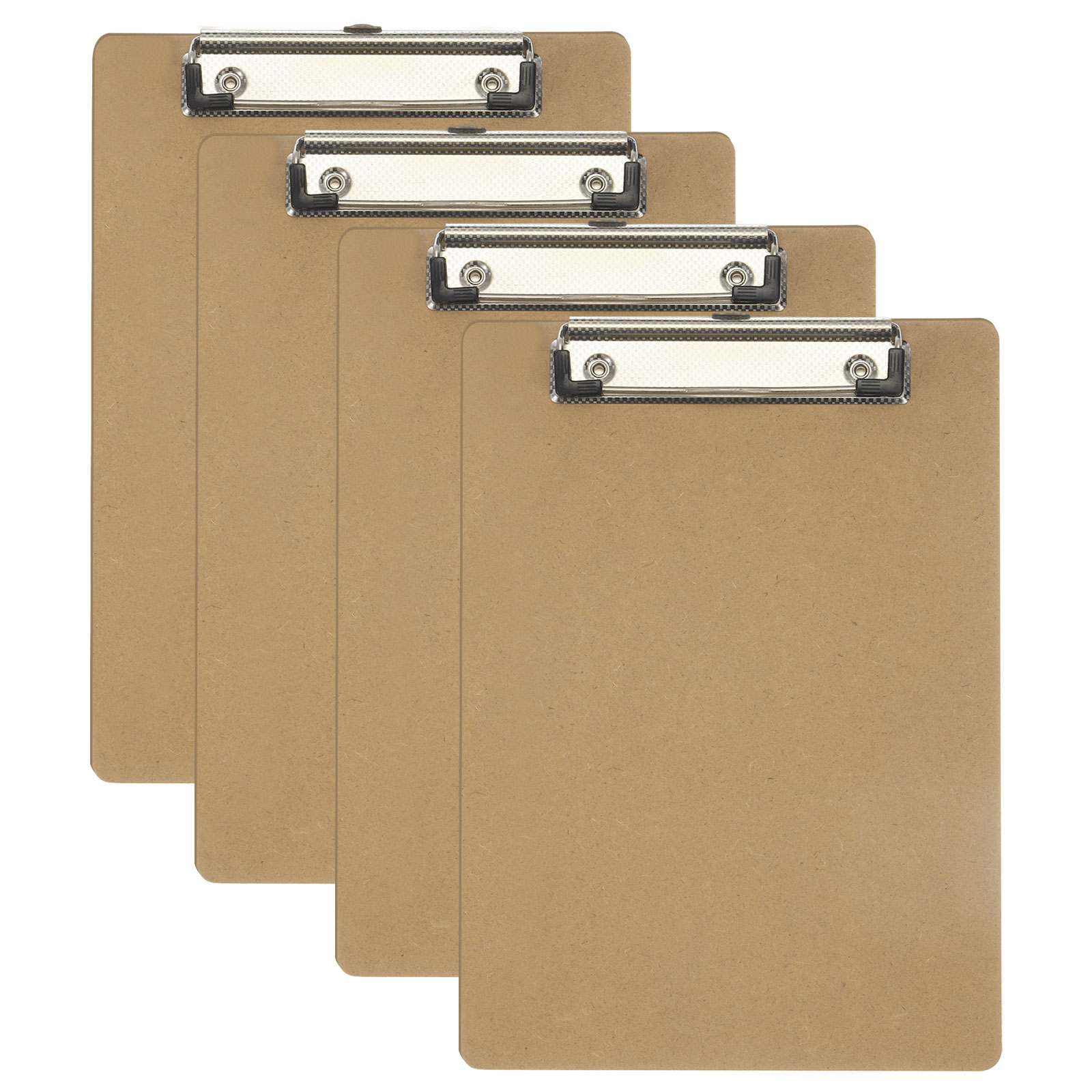Uxcell 7.1" x 10.2" Vertical Clipboard, 4 Pcs Hardboard with Low Profile Clip,Brown
