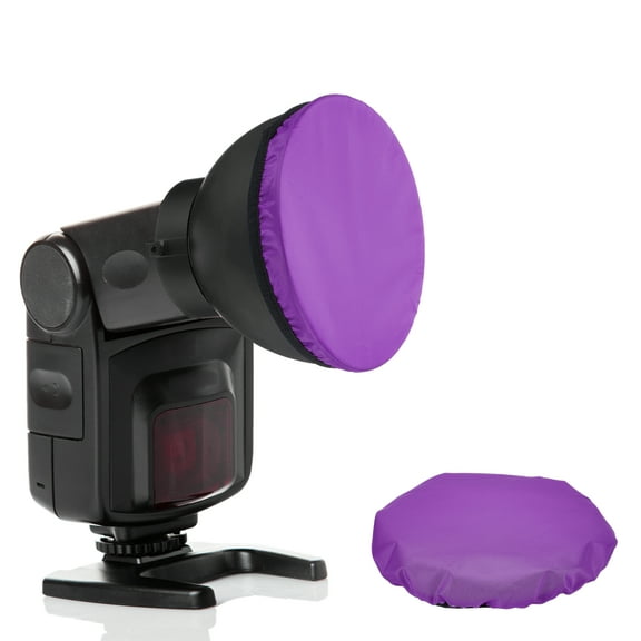 Uxcell 7.1" x 7.1" Soft Mini Flash Diffuser Cap, 2 Pack Universal Elastic Flash Diffuser Cover for Nikon DSLR Camera Flashlight, Purple