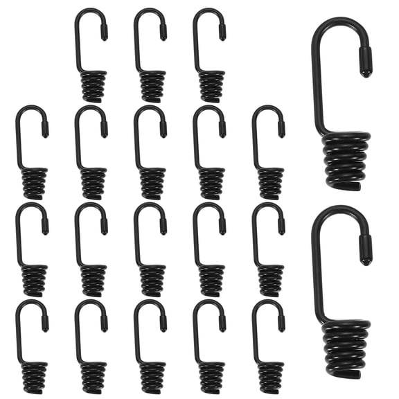 Uxcell 7/16"(11mm) Bungee Cord Hooks 3.3" Length, 15Pcs Heavy Bungee Shock Cord Hook Spiral Wire Hooks End for Rope Strapping Tape Camping Tents Trucks Boats, Black