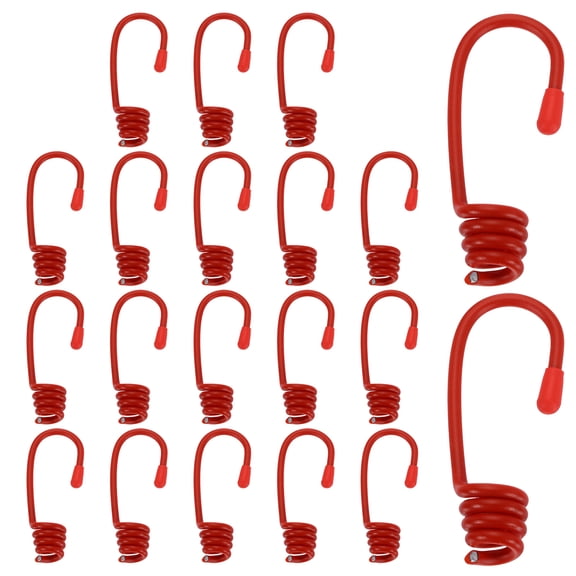 Uxcell 7/16"(11mm) Bungee Cord Hooks 3.3" Length, 15Pcs Heavy Bungee Shock Cord Hook Spiral Wire Hooks End for Rope Strapping Tape Camping Tents Trucks Boats, Black