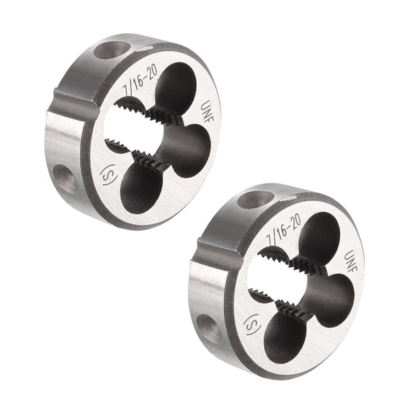 Uxcell 7/16-20 UNF Alloy Tool Steel Machine Thread Round Threading Dies 2 Pack
