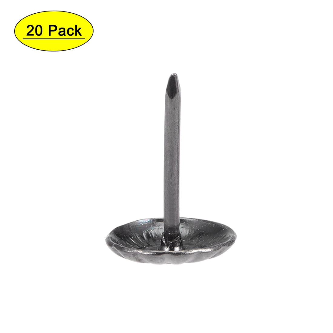 Uxcell 7/16Inch Head Dia Round Thumb Black Upholstery Nails Tacks 20
