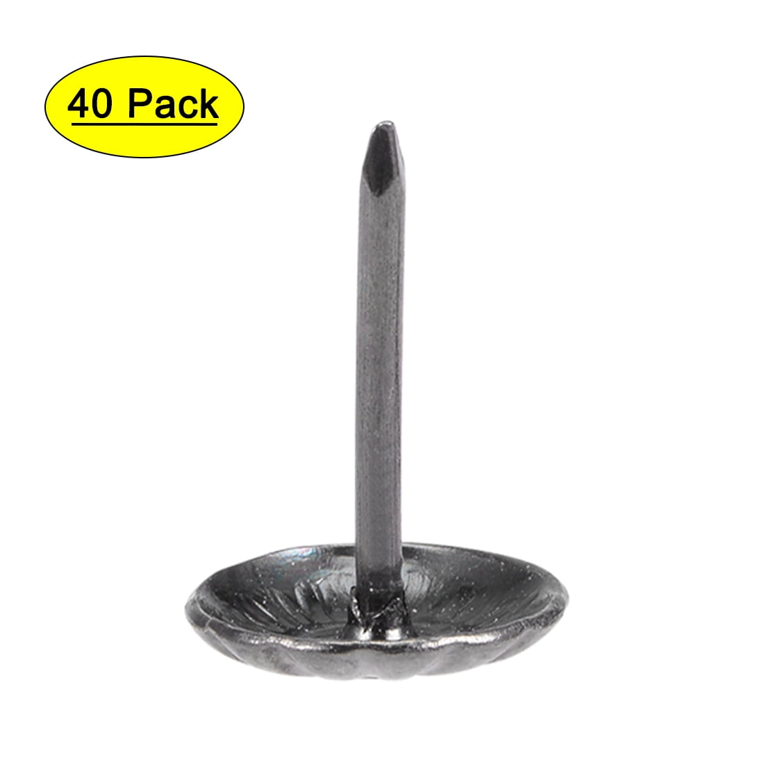 Uxcell 7/16-Inch Head Dia Round Thumb Push Pins Black Upholstery Nails ...