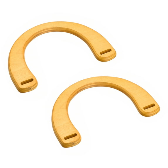 Uxcell 7.17" Wooden U Shaped Handbag Handle Replacement for Purse Making, 2Pack Yellow