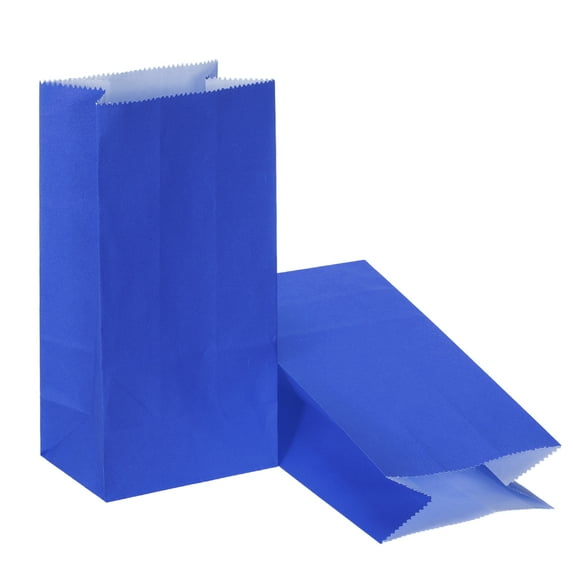 Uxcell Party Favor Paper Bags Kraft Paper Goodie Gift Bags for Wedding Birthday Navy Blue 7.1x2.4x3.5 inch