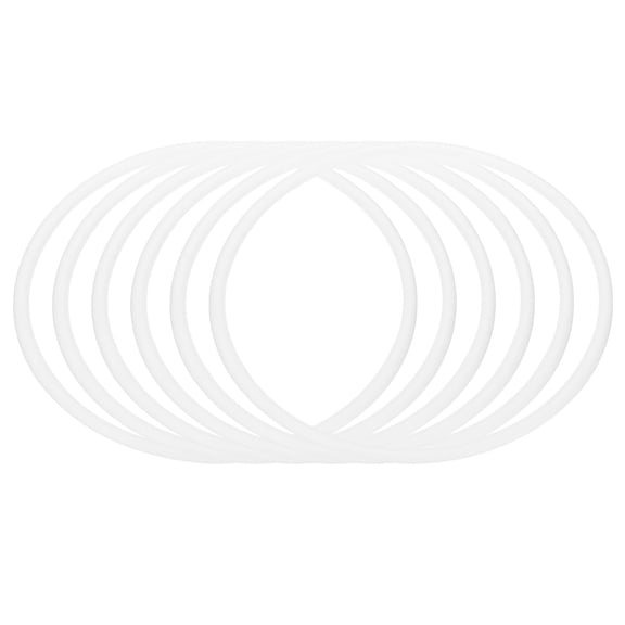 Uxcell 7.2 Inch Dream Catcher Rings, 6 Pcs Plastic Macrame Wreath Floral Round Ring Hoop, White