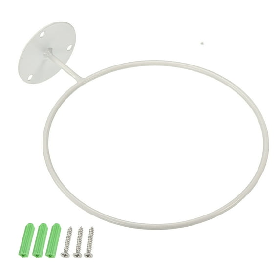 Uxcell 7.25'' Ring Wall Mounted Stand Rack Flower Pot Holder, White