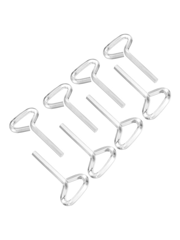 7/32 Inch Hex Key, 8 Pcs Hex Dogging Key T-Shaped Standard Hexagon Wrench Door Keychain for Push Bar Exit Device, Silver