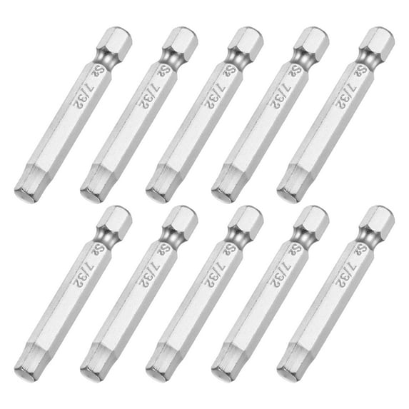 Uxcell 7/32" Magnetic Hex Head Screwdriver Bit, 1/4" Hex Shank 2" Length S2 Steel Power Tool, 10 Pack