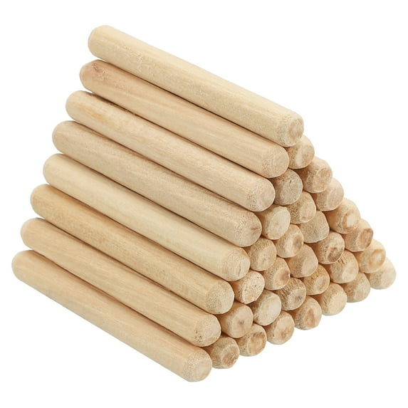 Uxcell Wood Dowel Pins Fluted Wooden Dowel Pin Beveled Groove for Furniture Art Crafts Projects 7/32" x 1-31/32" 90