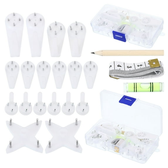 Uxcell 7-35 lbs Picture Hangers Invisible Photo Wall Hanging Hooks Nails Hardware Wall Pins Picture Hanging Kit 2 Set