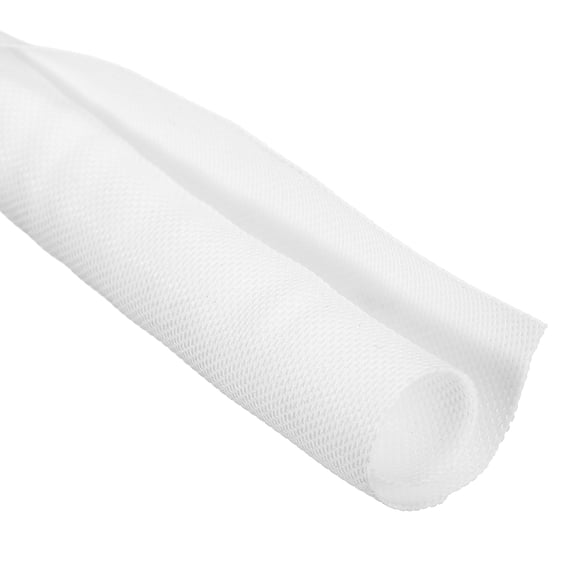 Uxcell 7-4/5 Inch ID Split Loom Tubing 10ft Polyester Cord Protector Wire Cable Sleeve for USB Cable Power Cord, White