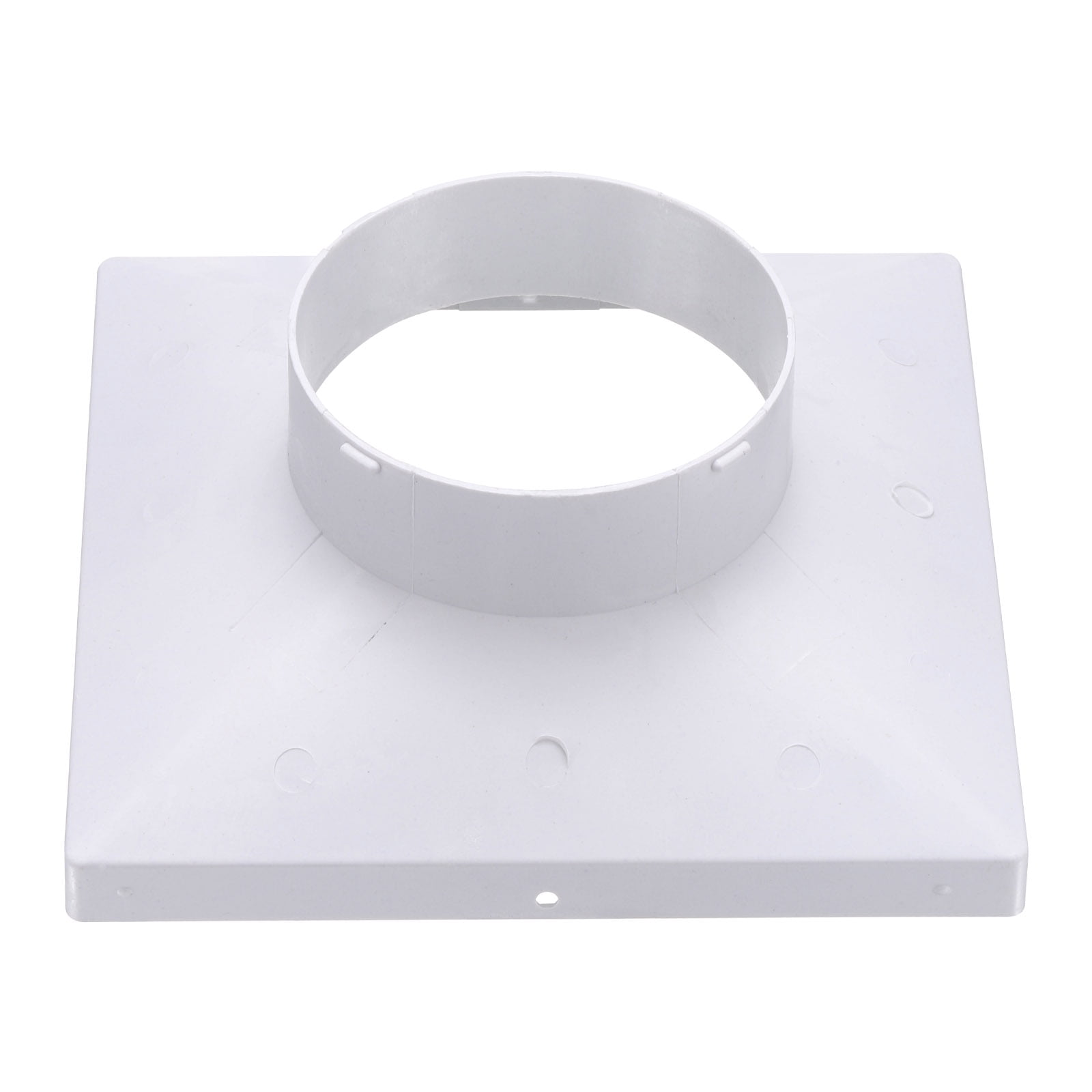 Uxcell 7" to 4" Duct Connector Flange, Plastic Square to Round Straight Dryer Vent Wall Plate for Air Heating Cooling Ventilation System HVAC Exhaust Fan, White
