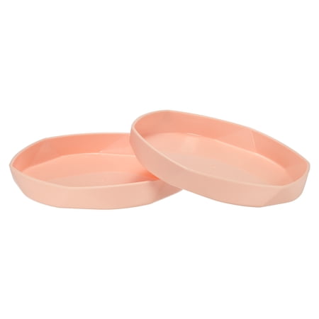 Uxcell 7.4" Plastic Hexagonal Round Planter Pot Saucer Flower Drip Tray, Pink 3 Pack
