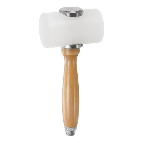 Uxcell 7.5" Leather Carving Hammer Wooden Handle Nylon Hammer T-Shaped Head, Wooden