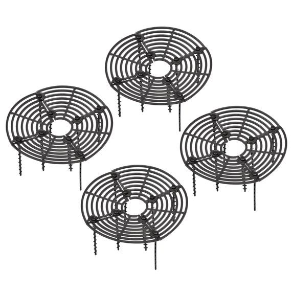 Uxcell 7.5" Round ABS Plant Grid Flowerpot Soil Protector Cover, Black 4 Pack