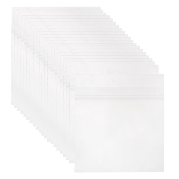 Uxcell 7.5"x7.5" Vinyl Record Inner Sleeves, 50 Pcs 3 Mil Anti-Static Clear Plastic Record Covers With Adhesive Strip Durable Disc Sleeves for LP Albums Storage Collection Protection