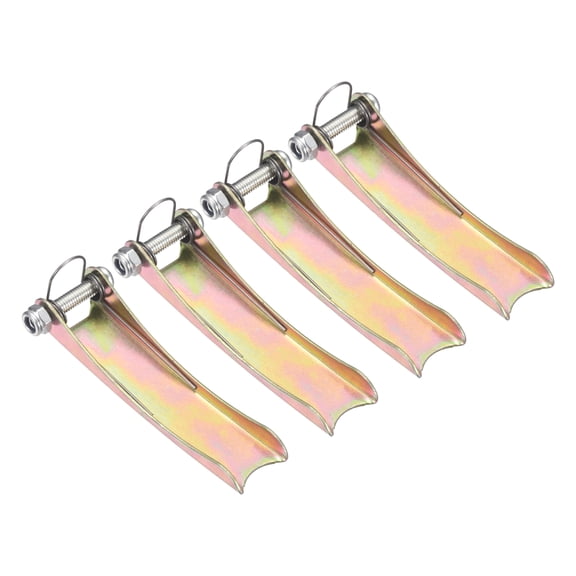 Uxcell 7.5T Hook Safety Latch Kit, 4 Pack Thickened Metal Clevis Slip Hook Replacement Latch for Towing Receiver Hitch Truck Trailer, Color Steel (3.1 Inch / 80mm)