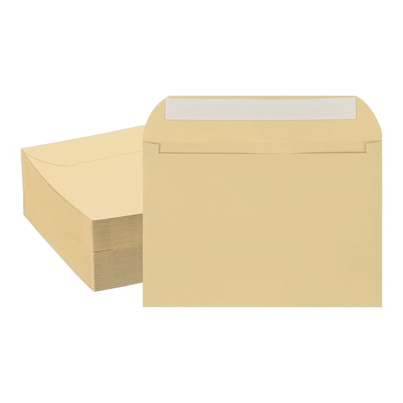 Uxcell 7.5x5.5 Inch Invitation Envelopes, 100 Pcs Self-Seal for A7 Weddings and Cards Brown