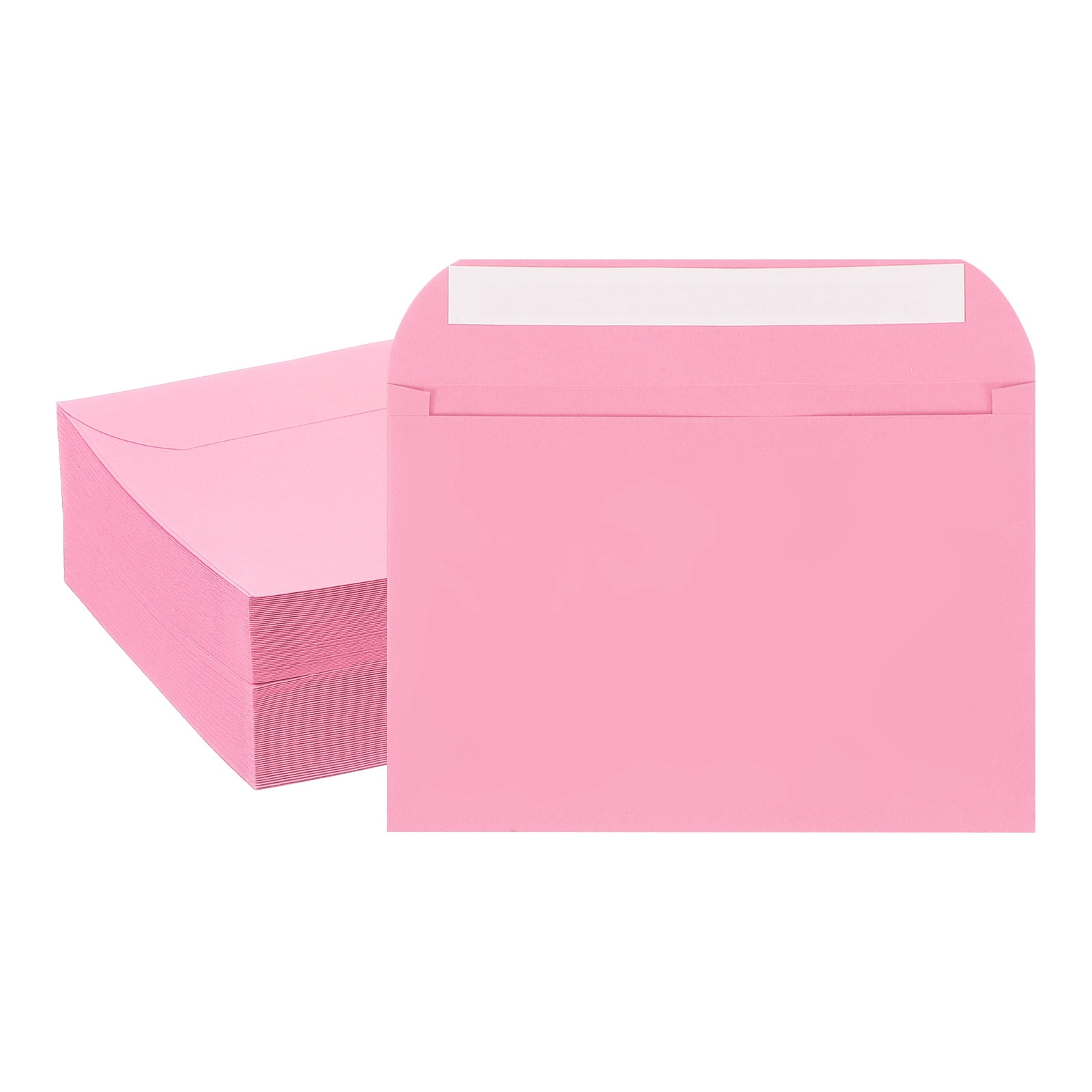 Uxcell 7.5x5.5 Inch Invitation Envelopes, 100 Pcs Self-Seal for A7 Weddings and Cards Pink