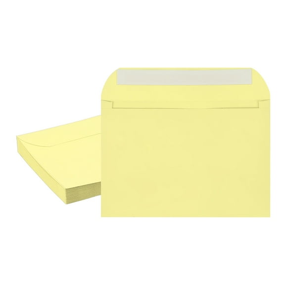 Uxcell 7.5x5.5 Inch Invitation Envelopes, 20 Pcs Self-Seal for A7 Weddings and Cards Light Yellow