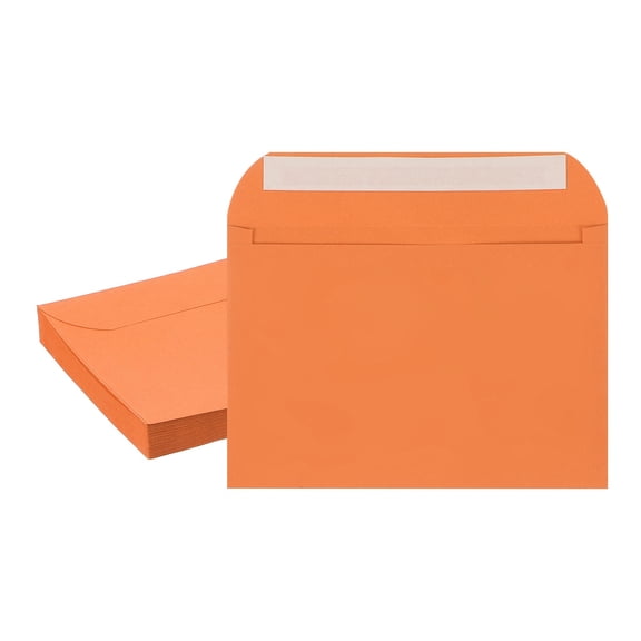 Uxcell 7.5x5.5 Inch Invitation Envelopes, 20 Pcs Self-Seal for A7 Weddings and Cards Orange