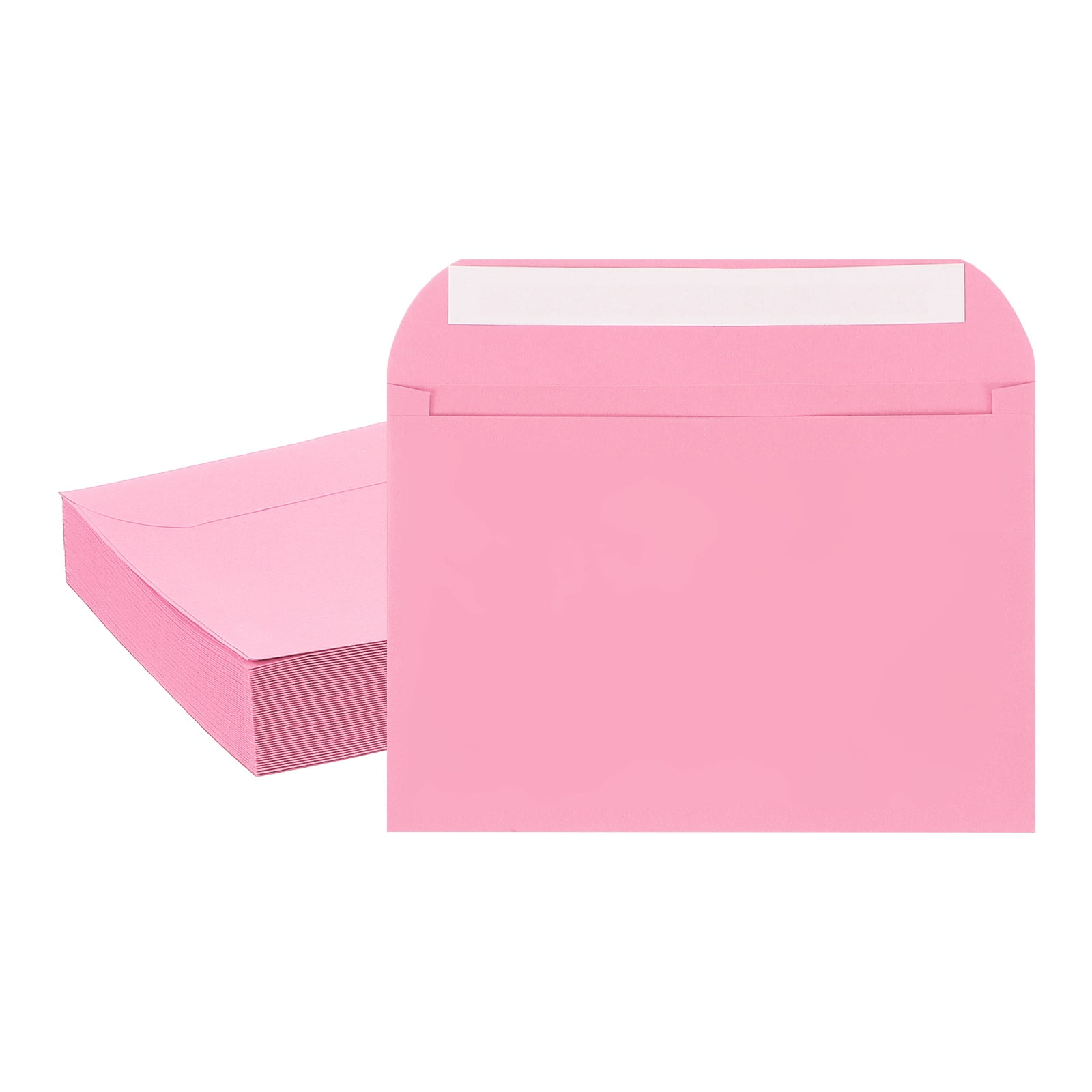 Uxcell 7.5x5.5 Inch Invitation Envelopes, 50 Pcs Self-Seal for A7 Weddings and Cards Pink