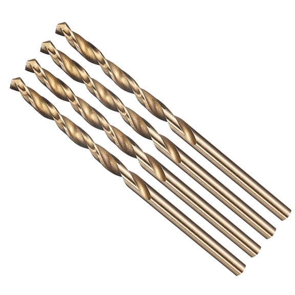 Uxcell 7/64"" Drill Bit Straight Shank 4241 HSS Gold Finish, 4pcs