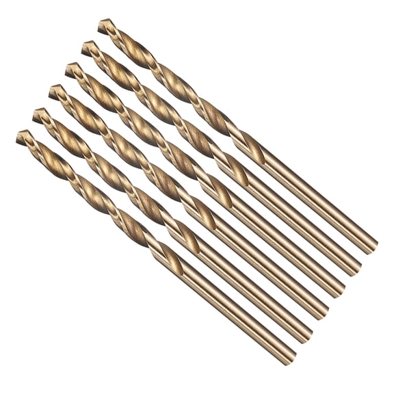 Uxcell 7/64"" Drill Bit Straight Shank 4241 HSS Gold Finish, 6pcs