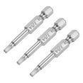 thumbnail image 1 of Uxcell 7/64" Magnetic Hex Head Screwdriver Bit, 1/4" Hex Shank 2" Length S2 Steel Power Tool, 3 Pack, 1 of 5